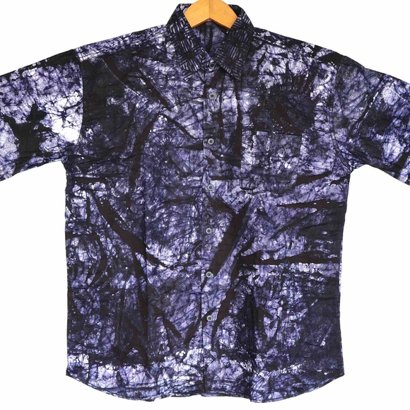 Mens new large button down short sleeve shirt